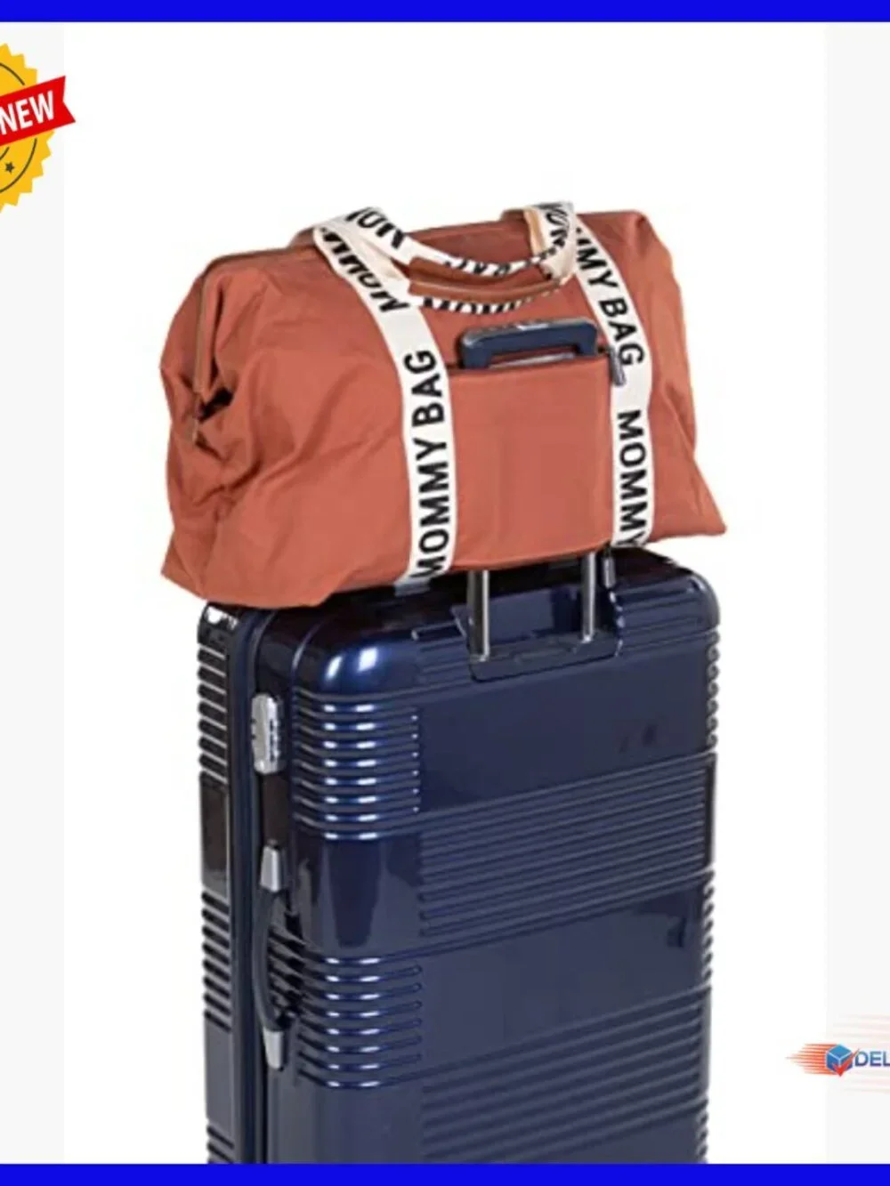 Large Water-Repellent Tote Diaper Bag with Insulated Pouch